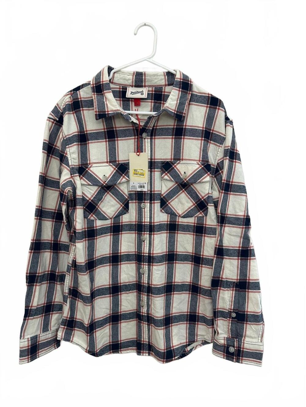 Target Cream, Navy & OLLLY9 Plaid Button-Front Shirt